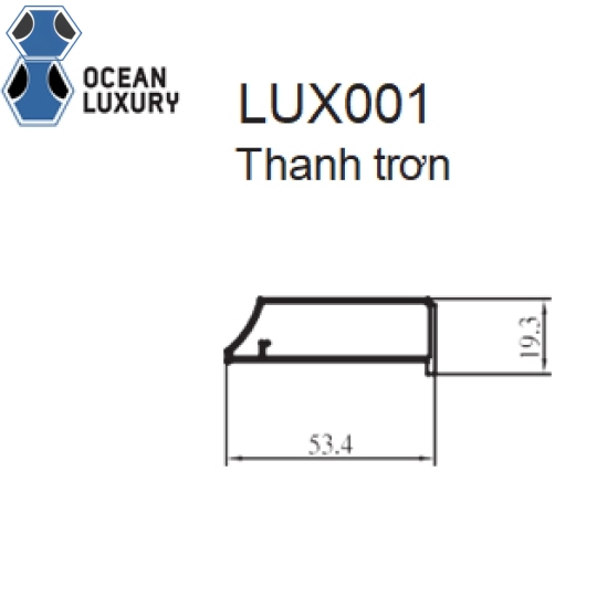 Thanh Trơn Mã LUX001: 53,4x19,3